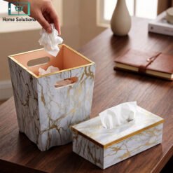 Luxury tissue box and dustbin set