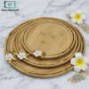 Bamboo Platter Serving Tray Set of 3 - Golden Flower Wooden 1 tray2 - Home Solutions