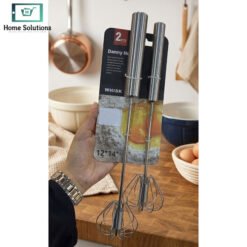 Danny Home 2pcs stainless steel whisk set 36cm and 30cm for baking mixing and whipping