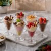 Danny Home Crystal-Cut Glass Dessert Cup Set 6 Pcs 2 Danny Home Crystal-Cut Glass Dessert Cup Set of 6 with Diamond Pattern for Ice Cream, Sundaes, Parfaits and Desserts