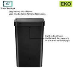 EKO Plastic Motion Sensor Trash Can Black 50L 14 EKO Plastic Motion Sensor Trash Can / Dustbin Black 50L