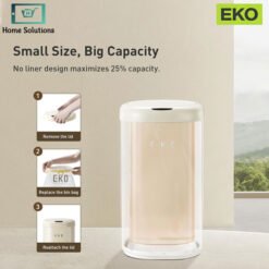 EKO Vintage Automatic Trash Can 12L Motion Sensor Stainless Steel Dustbin 17 EKO Vintage Automatic Trash Can 12L