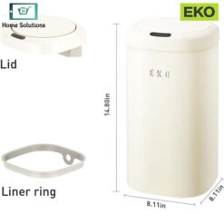 EKO Vintage Automatic Trash Can 12L Motion Sensor Stainless Steel Dustbin 20 EKO Vintage Automatic Trash Can 12L