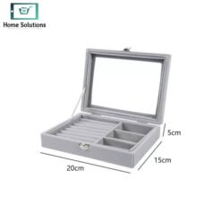 Velvet Jewellery Organizer Box with Transparent Lid 9 Velvet Jewellery Organizer1 - Home Solutions