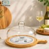 Wooden Cake Stand with Glass Dome – Large Size 1 Wooden cake stand with glass dome