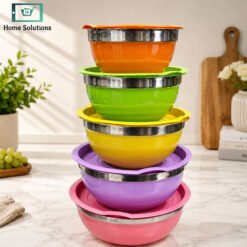 Stainless steel colourful bowl set 5 pieces