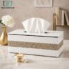 Premium Tissue Box Holder - White 1 Premium modern tissue box holder