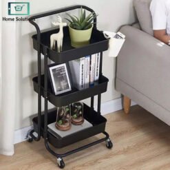 3-Tier Metal Trolley Cart with Wheels 7 cart1 - Home Solutions