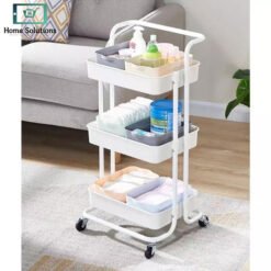 3-Tier Metal Trolley Cart with Wheels 8 cart2 - Home Solutions