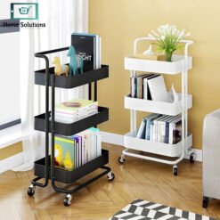3-Tier Metal Trolley Cart with Wheels 10 cart4 - Home Solutions