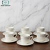 Elegant Cup & Saucer Set 6 Pcs 1 Elegant black cup & saucer set gold rim