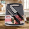 Black Knife Set 3 Pieces with Cutting Board 1 Black knife set with cutting board