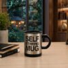 Self Stirring Mug - Black & Silver 1 Self stirring mug black and silver
