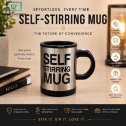 Self Stirring Mug - Black & Silver 4 mug9 - Home Solutions