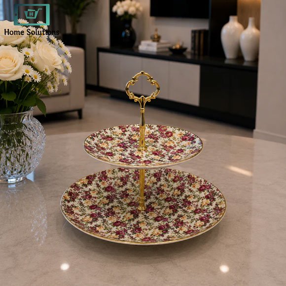 Royal Albert Serving Platter 2-Step - Rose Garden Luxe 3 Royal Albert 2-step serving platter