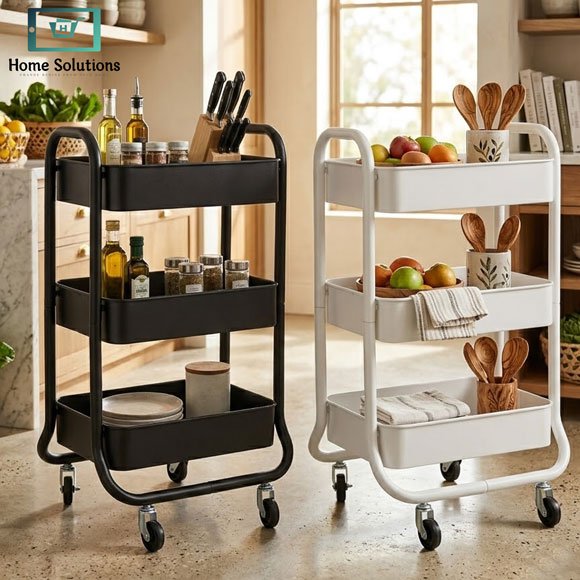 Danny Home 3-Tier Rolling Cart Multipurpose Trolley 2 Danny Home 3-tier rolling cart
