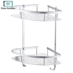 2-Layer Aluminum Corner Bathroom Shelf 7 stand1 - Home Solutions
