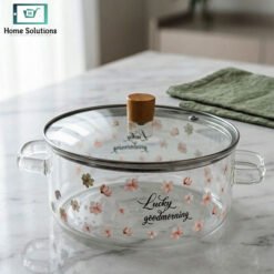 Premium Floral Glass Cooking Pot 2.5L 4 Floral Glass cooking Pot - Home Solutions