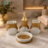 Luxury Bathroom Accessories Set 4-Piece 1 Luxury 4-Piece Ceramic Bathroom Accessories Set