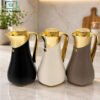 Luxury Vacuum Thermos Flask 1.0Ltr with Gold Handle 2 Luxurya 1.0L Vacuum Thermos Flask with Matte Black and Ivory White Finish, Gold Handle and Decorative Gold Panel