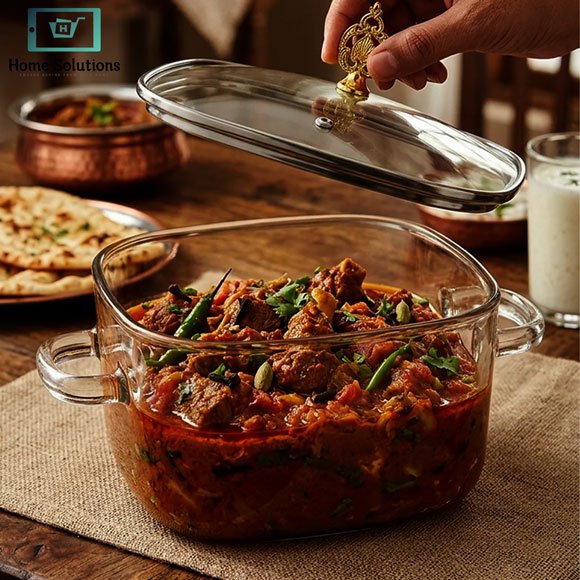 Premium Square Glass Cooking Pots with Lid 5 Premium Square Glass Cooking Pots with Lid - Image 3