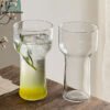 Tall Glass Set 6 Pcs 375ml 2 Tall Glass Tumblers Torch ShapeHigh Borosilicate Glass Material - Home Solutions